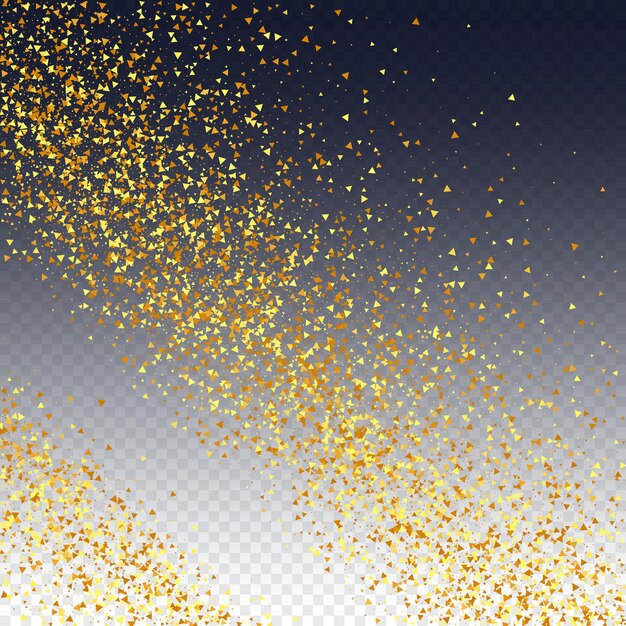 Gouden confetti op rood. Geïsoleerde gouden stofdeeltjes. Vloeibare verjaardagskaart. Willekeurige bruidsachtergrond. Vectorronde bokeh. Abstracte iriserende achtergrond. Foilborder. Geometrische verjaardagsachtergrond.