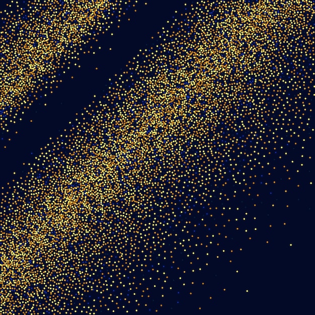 Gouden confetti op rood. Geïsoleerde Gouden Stofdeeltjes. Vloeiende verjaardagskaart. Willekeurige bruids achtergrond. Folie rand. Geometrische jubileumachtergrond. Vector Ronde Bokeh. Abstracte iriserende achtergrond.