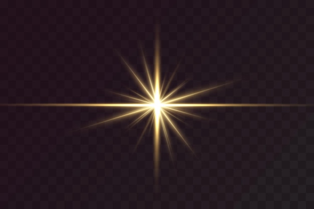 Gouden deeltjes van licht. Gouden licht. Lichte flare.Stars geïsoleerd op transparante achtergrond.