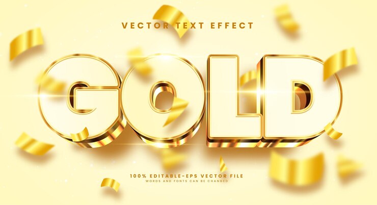 Gouden elegant bewerkbaar tekststijleffect Vectorteksteffect met luxeconcept