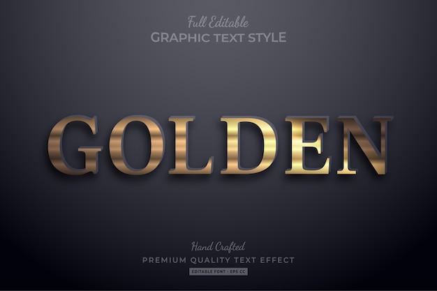 Gouden elegante bewerkbare teksteffect lettertypestijl