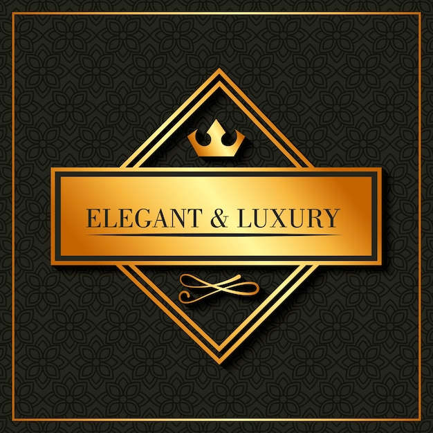 Vector gouden elegante en luxe banner kroon embleem