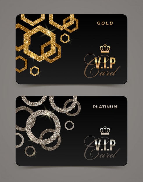 Gouden en platina vip-kaartsjabloon. illustratie.