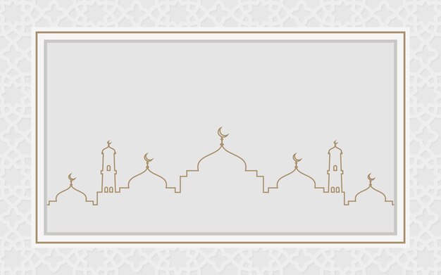 Gouden en witte luxe islamitische ornamentele achtergrond Arabisch vectorontwerp met decoratief frame
