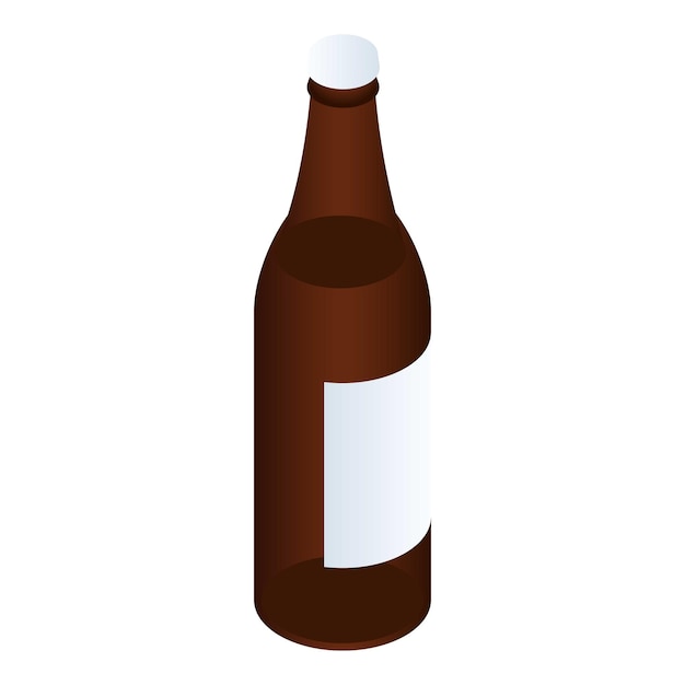 Gouden fles bier pictogram Isometrisch van gouden fles bier vector pictogram voor webdesign geïsoleerd op een witte achtergrond