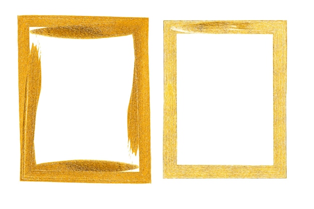 Gouden Frame geïsoleerd op een witte achtergrond.