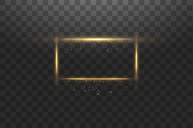 Gouden frame met lichteffecten, glanzend luxe frame