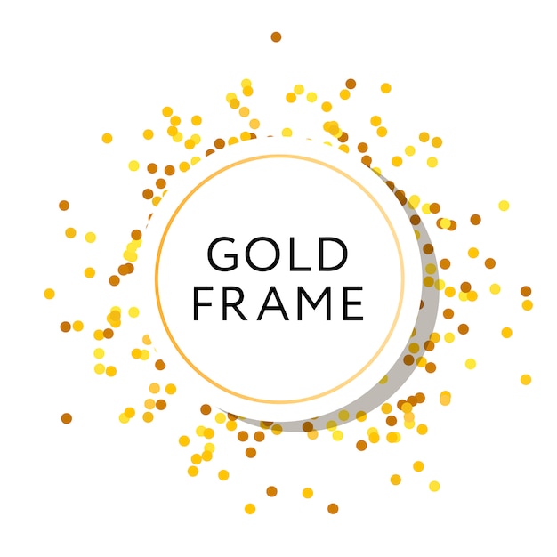 Gouden frame ronde minimalistische vector design banner