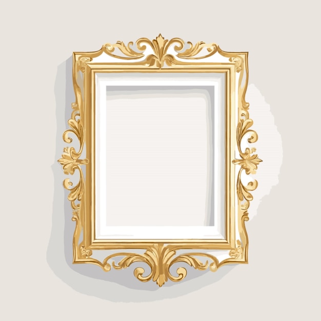 Gouden frame vector op witte achtergrond