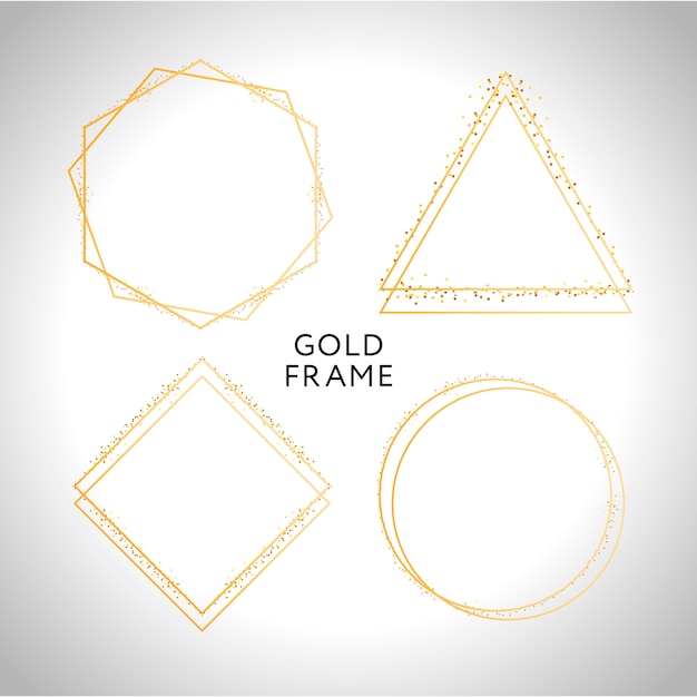 Gouden geometrische frames pack