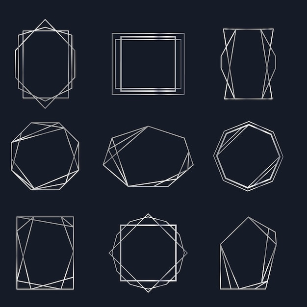 Gouden geometrische frames Set gouden frames of randen voor bruiloftsuitnodigingen Luxury abstract desi