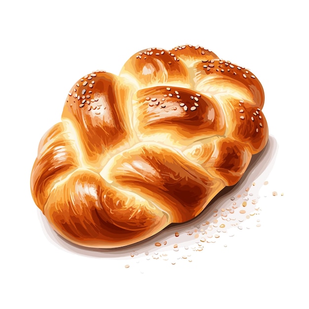 Gouden gevlochten challahbrood met sesamzaadjes