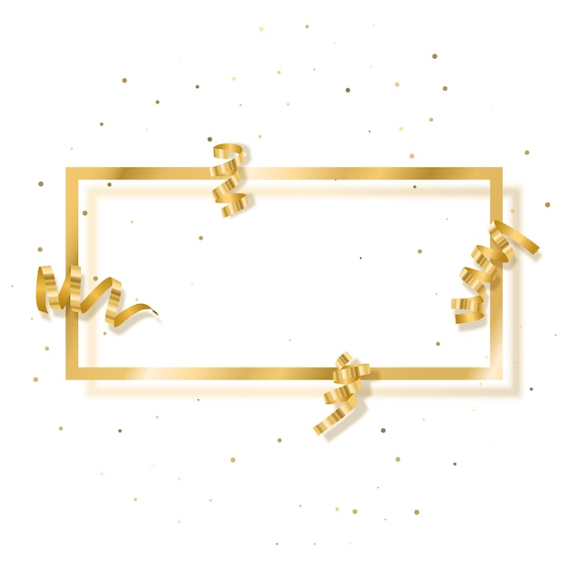 Gouden glanzende gloeiende vintage frame met schaduwen geïsoleerd op transparante achtergrond Gouden luxe realistische vierkante rand Vectorillustratie