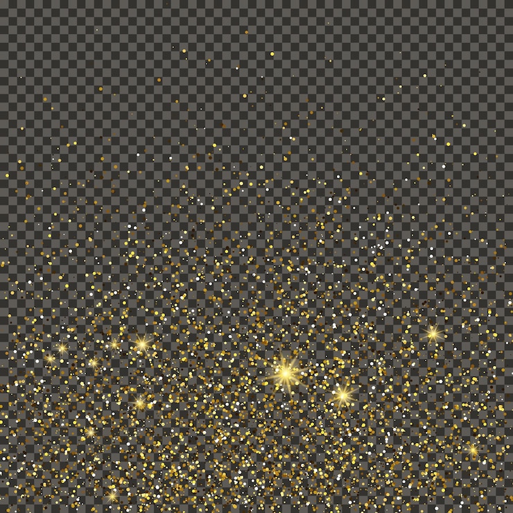Vector gouden glinsterend stof op een grijze doorzichtige achtergrond stof met goudglinsterend effect en lege ruimte voor uw tekst vectorillustratie