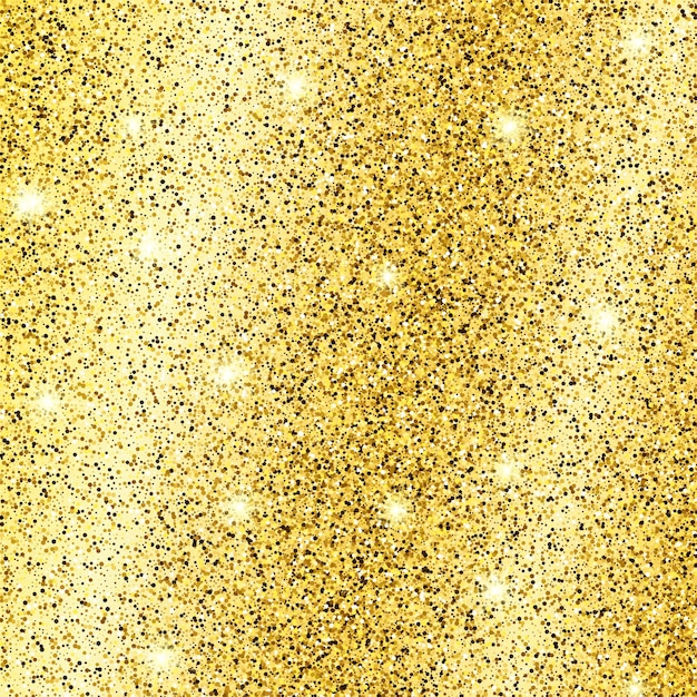 Gouden glinsterende achtergrond met gouden glitters en glittereffect. lege ruimte voor uw tekst. vector illustratie