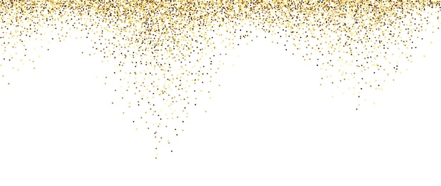 Vector gouden glitter achtergrond falling kleine confetti textuur sparkling goud stippen behang border frame