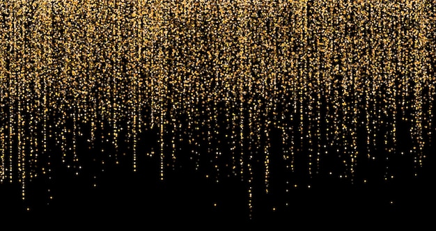Gouden glitter slingers opknoping verticale lijnen.