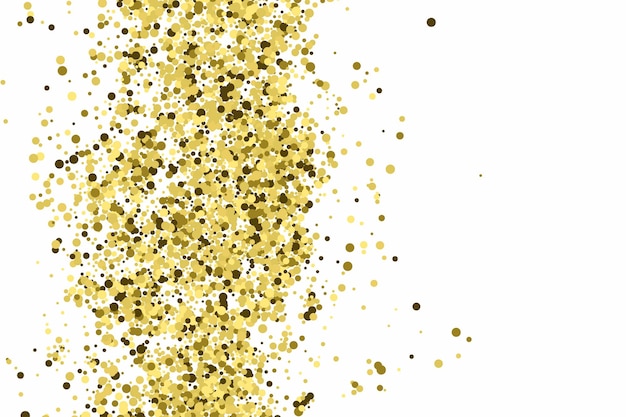 Gouden Glitter Textuur Geïsoleerd Op Wit Amber Deeltjes Kleur Viering Achtergrond Gouden Explosie Van Confetti Vector Illustratie