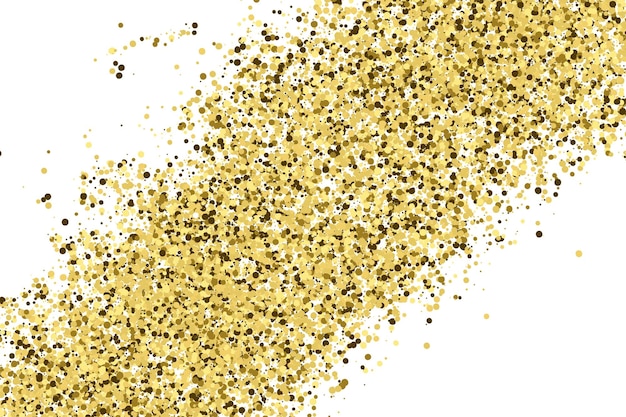 Gouden Glitter Textuur Geïsoleerd Op Wit Amber Deeltjes Kleur Viering Achtergrond Gouden Explosie Van Confetti Vector Illustratie