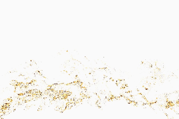 Gouden glitter textuur op witte achtergrond Abstracte deeltjes van gouden kleur op een achtergrond Glitter confetti explosie