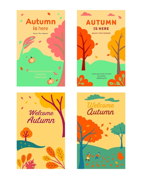 Gouden herfst Instagram Story ontwerpen voor seizoensgebonden marketing