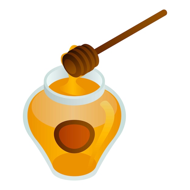 Gouden honingpot pictogram Isometrisch van gouden honingpot vector pictogram voor webdesign geïsoleerd op een witte achtergrond