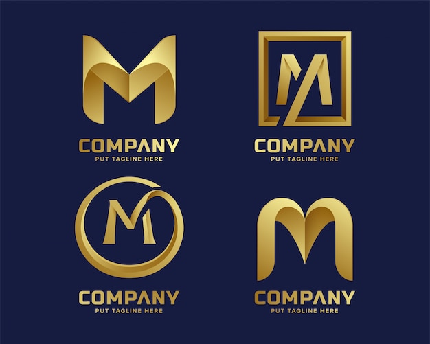 Gouden hoofdletter m logo collectie