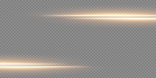 Vector gouden horizontale lensflares pack laserstralen horizontale lichtstralen mooie lichte fakkels