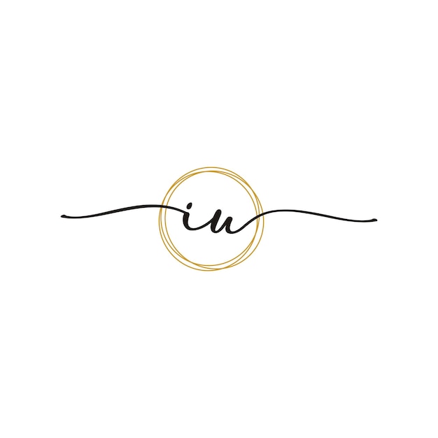 Gouden IU initiële script Letter Beauty Logo sjabloon
