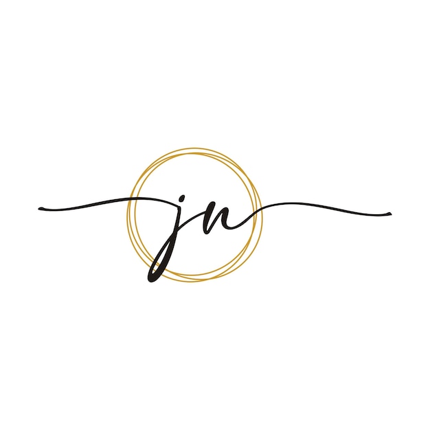 Gouden JN eerste script brief Beauty Logo sjabloon