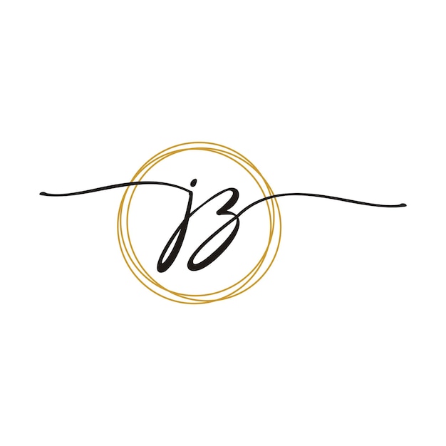 Gouden JZ eerste script brief Beauty Logo sjabloon