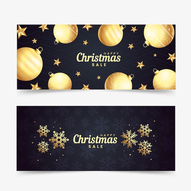 Vector gouden kerst verkoop banners