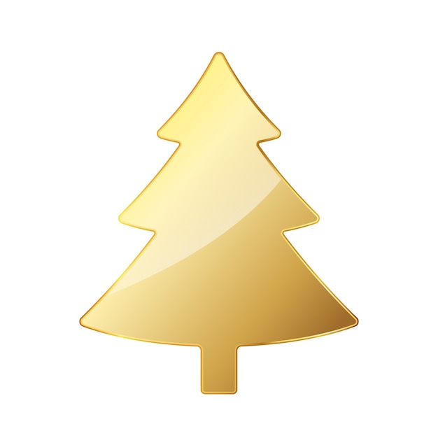 Gouden kerstboom geïsoleerd op wit