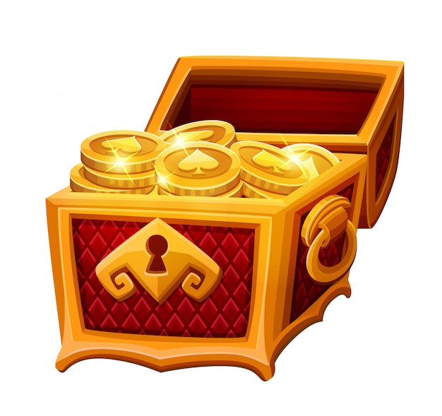 Gouden kist met munten