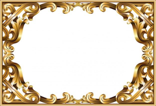 Gouden klassiek frame van de rococo barok