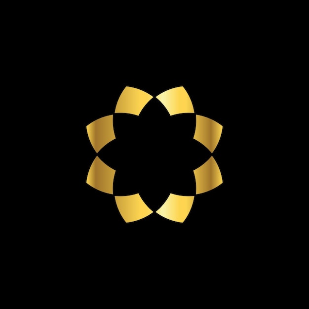 Gouden kleur abstracte bloem decoratie Mandala Vector Logo sjabloon