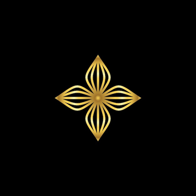 Gouden kleur abstracte bloem decoratie Mandala Vector Logo sjabloon
