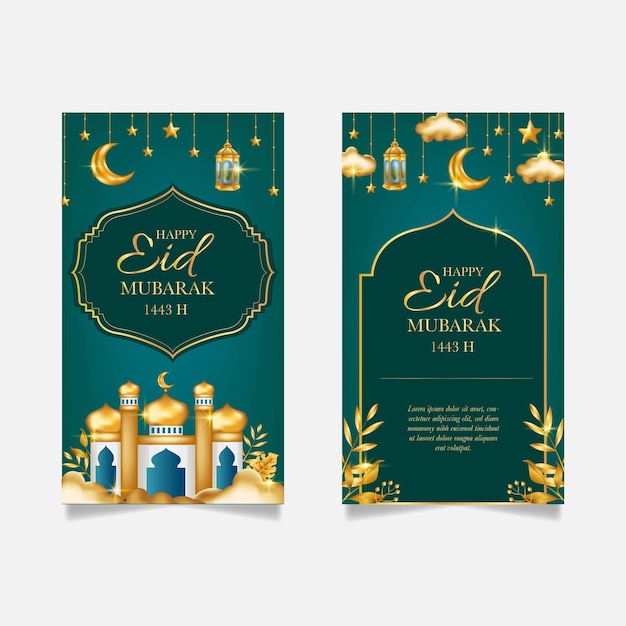 Gouden kleur en groene ramadan instagramverhalen