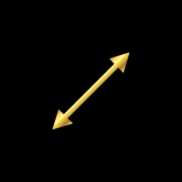 Gouden kleur pijl pictogram vector sjabloon