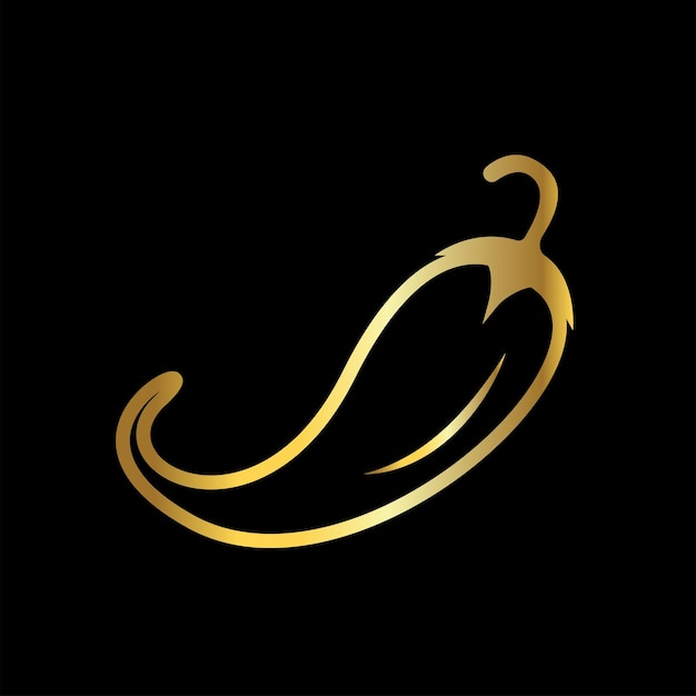Gouden kleur Spice Sensation Boeiende Chili Icon vector sjabloon vlak