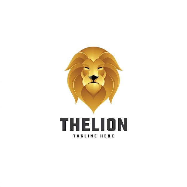 Gouden kleurverloop lion leo mascot logo