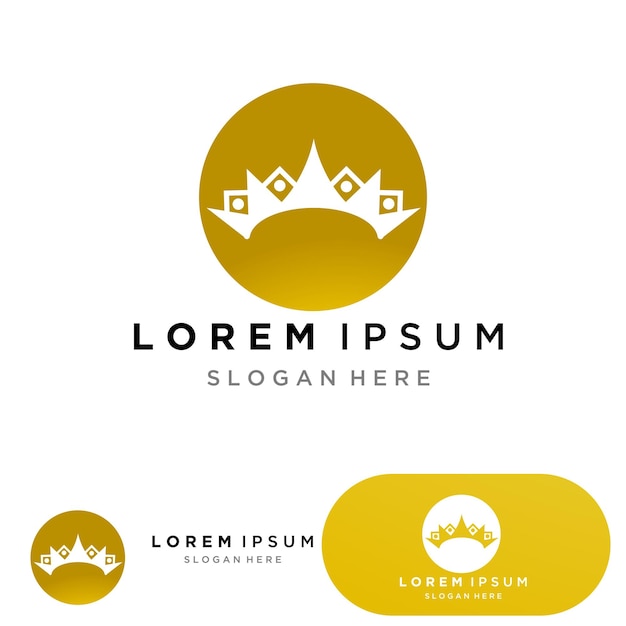 Gouden koning kroon vector logo