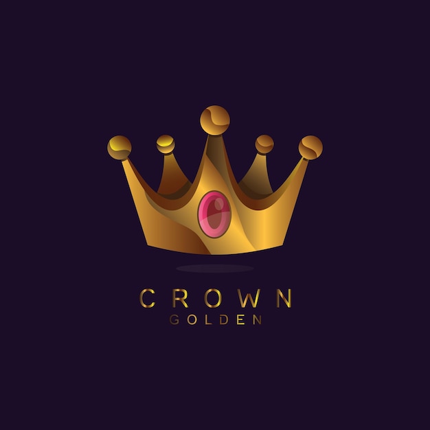 Gouden kroon logo sjabloon vector