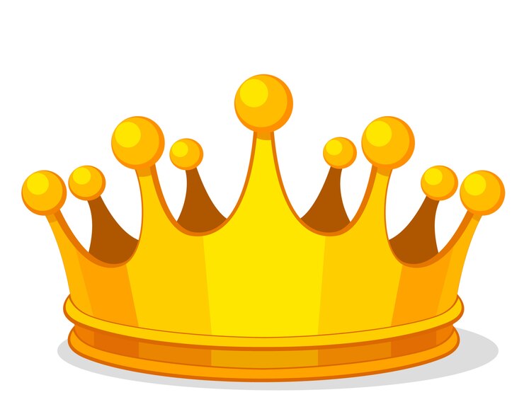 Gouden kroon op een witte achtergrond. Object, logotip