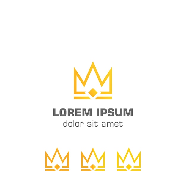 Gouden kroon Vector logo sjabloon