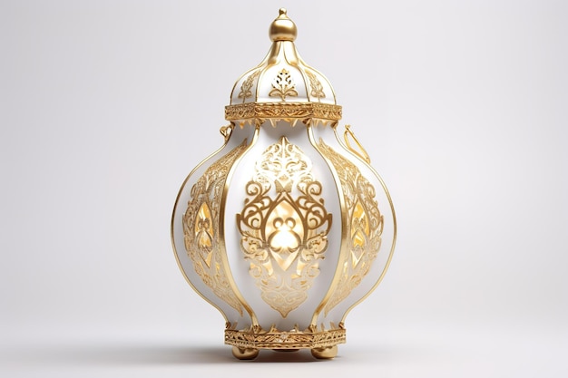 gouden lantaarn met kaars gouden ramadan lantaarn metaal goud fanous ramadan 3d oude lantaarn