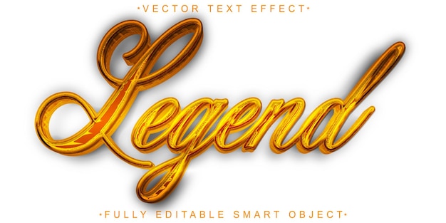 Gouden Legende Vector Volledig bewerkbaar Smart Object Text Effect