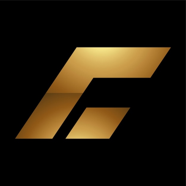 Gouden Letter C-symbool op een zwarte achtergrondpictogram 2