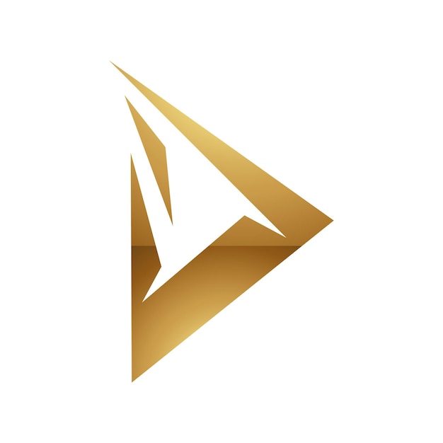 Gouden letter D-symbool op een witte achtergrond pictogram 3