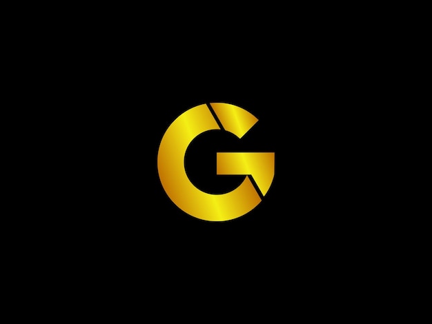 Gouden letter g op een zwarte achtergrond